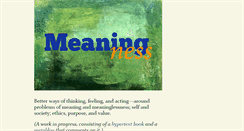 Desktop Screenshot of meaningness.com